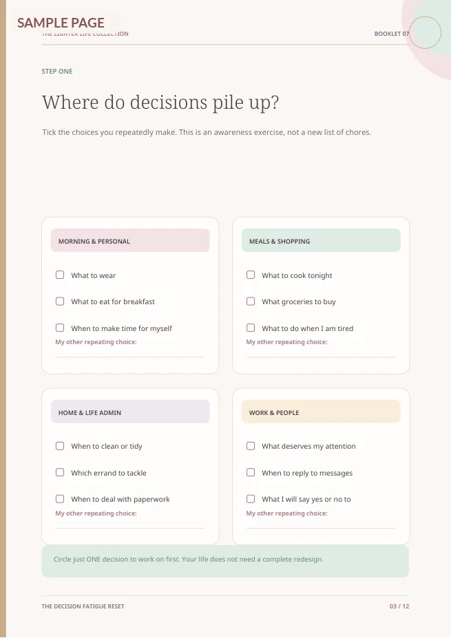 Actual page 3 from The Decision Fatigue Reset