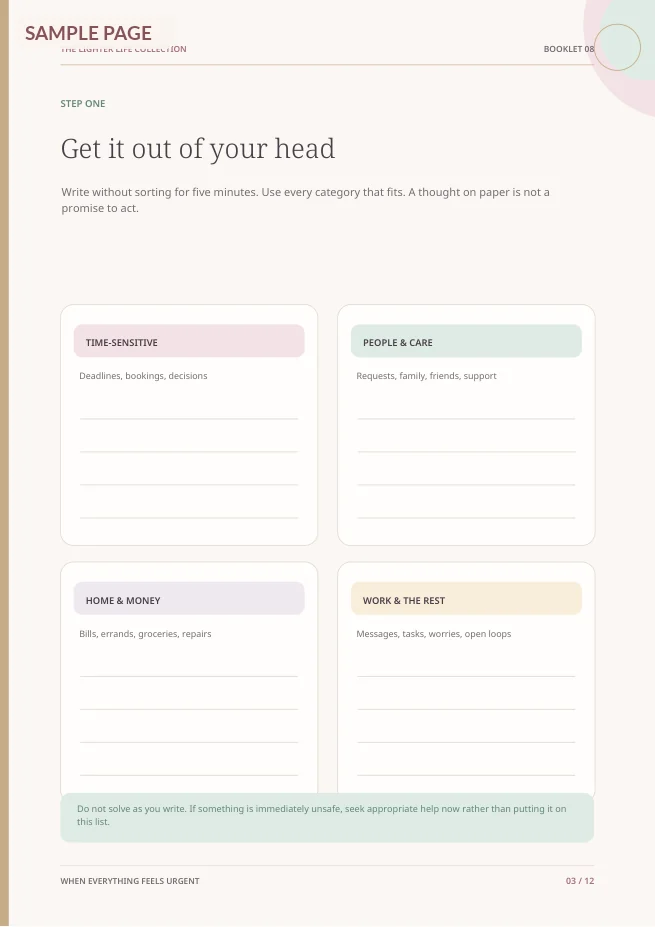 Actual page 3 from When Everything Feels Urgent