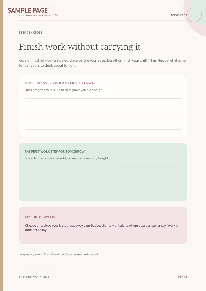 Actual page 3 from The After-Work Reset