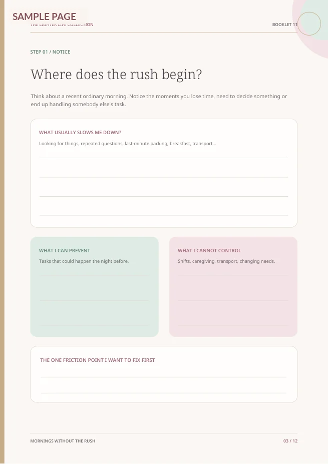 Actual page 3 from Mornings Without the Rush