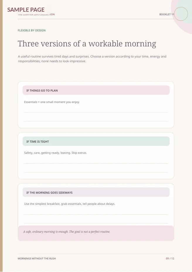 Actual page 9 from Mornings Without the Rush